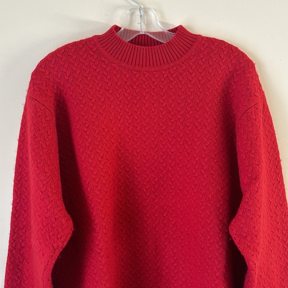 Alex Cannon Rowayton Wool Blend Red Ribbed Crew Neck Sweater Size XXL - Picture 3 of 10